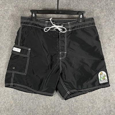 Kanvas By Katin Swim Shorts Mens 33 Black Drawstring Cargo Pocket Microfiber