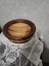 A Handmade Two-Tone Wooden Bowl Dark Wood and Light Wood Handmade Bowl