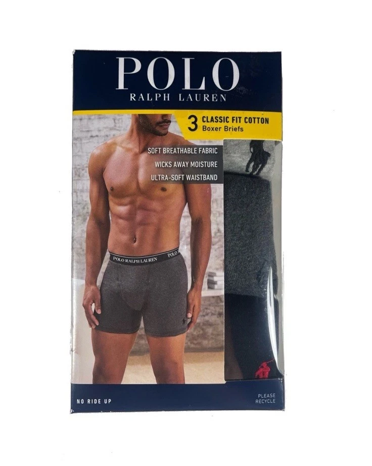 Nuevo con etiquetas. Polo Ralph Lauren. Pack de 3. Calzoncillo boxer clásico de algodón. Multi. MRSP. $49,50 Foto 2 de 4