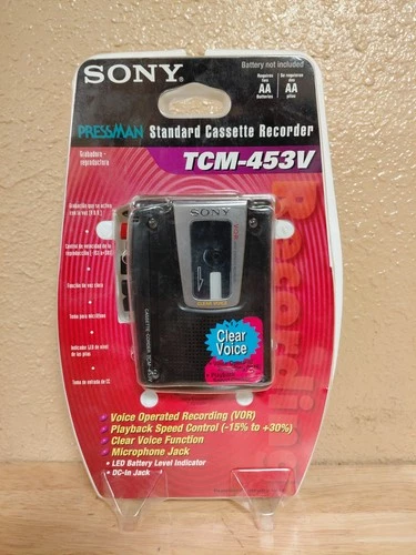 Vintage Sony TCM-453V Standard Cassette Voice Recorder New Sealed