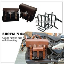 Per Royal Enfield "SHOTGUN 650" Borsa da sella borsa in tela nera con attacco