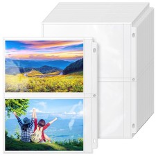 VOKOY 50 Pack 5" x 7" Clear Photo Sleeves for 3 Ring Binder, Double Sided 2Po...