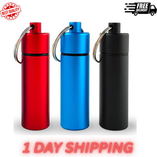  3 Pack ,Small Portable Pill Organizer case Keychain Metal Pocket Pill Holder Ke
