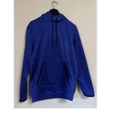 Under Armour ColdGear Blue Pullover Hoodie M Men's Loose Fit Long Sleeve Logo