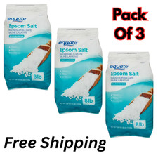 Equate Epsom Salt, Magnesium Sulfate, 128 oz 8lb , Unscented PACK OF 3