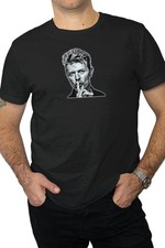 Image of David Bowie Premium T -Shirt "Shh" Iconic Image With Enhanced Blue Eye -S-4XL
