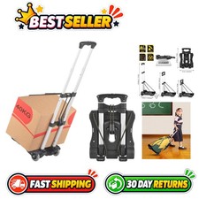 Lightweight Folding Luggage Cart 88lbs Capacity Aluminum Travel Trolley