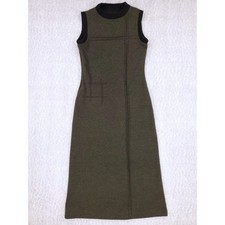 Sweater Dress Knit Sleeveless Pleated Women M Green **PRICE DROPPING DAILY**