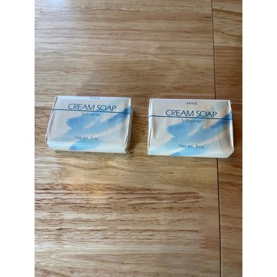 Vintage 1992 Avon Cream Soap Soft White 3oz Bars Set of 2 New Old Stock