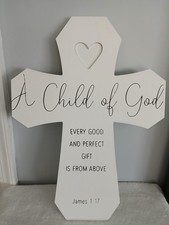 Wooden Baby Room Wall Cross