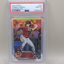 CORBIN CARROLL 2023 TOPPS SERIES TWO ROOKIE RAINBOW FOIL A RC PSA 10