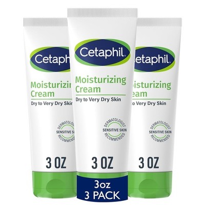 Cetaphil Face & Body Moisturizer, Hydrating Moisturizing Cream 3 oz Pack of 3