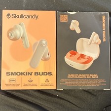 Skullcandy Smokin' Buds SCTAW True Wireless Bluetooth Earbuds Bone Orange Glow