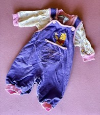 VINTAGE Pooh Tag Embroidered Overall  Shirt Set 3-6M