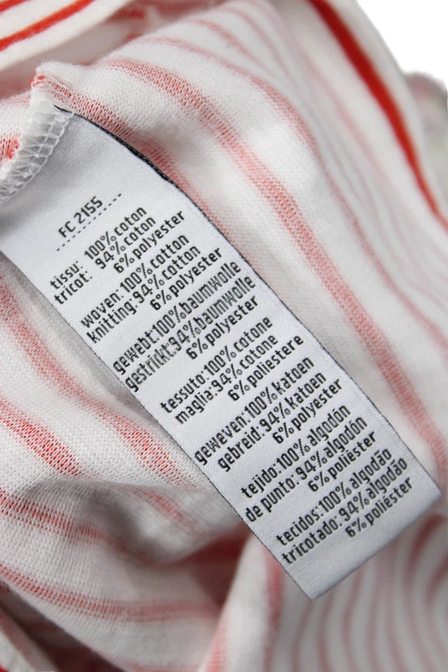 Camisa de mujer Lacoste manga larga cuello barco blanca roja azul algodón talla FR 42 Foto 4 de 4