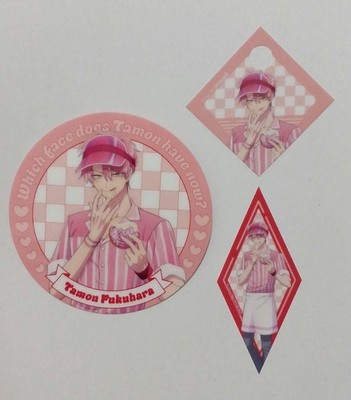 TAMONkun Which Way?! AMO CAFE Collaboration Coaster 3Piece Set w/ Pick & Straw