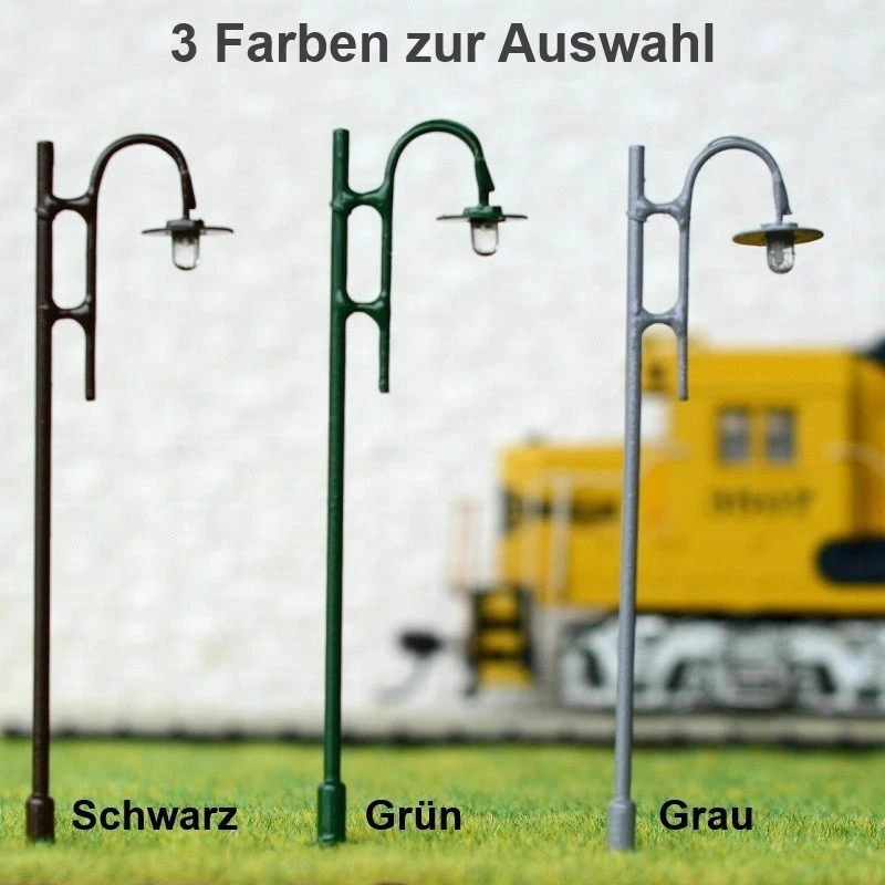 LED Straßenlampen H0 Bogenleuchten 7,5cm Bogenlampen 10 Stück Laternen Leuchten - Bild 3 von 4