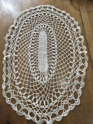 Vintage Crochet Oval Doily 
