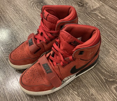 Nike Air Jordan Legacy 312 Toro Varsity Red Suede Black White Sz 3.5 Y |  eBay