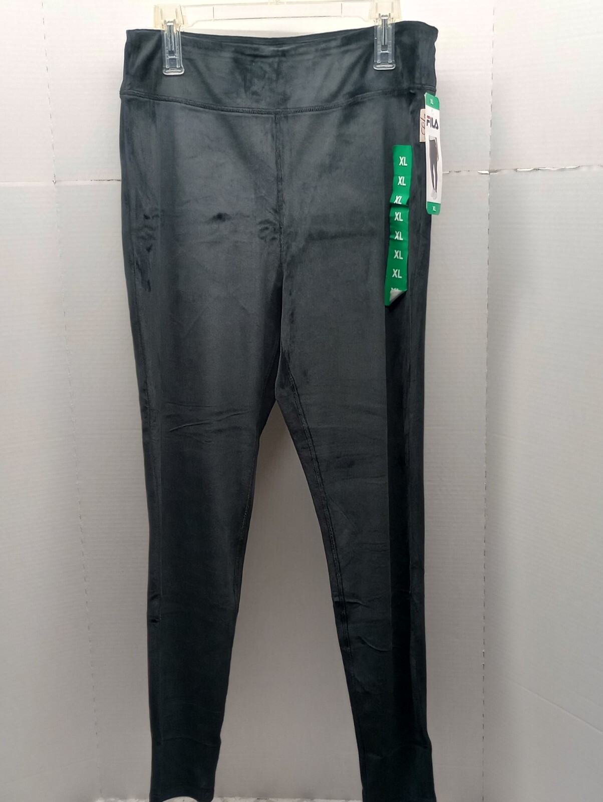 Leggings Fila nuovi con etichette XL nero velluto logo elasticizzato comfort