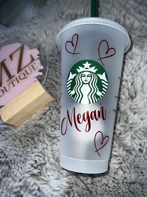 Personalisierter Starbucks Becher Becher mit Strohhalm / Personalisiertes Geschenk / Mehrwegbecher