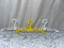 Vtg mid century plastic children's clothes hangers 9.5" set of 3