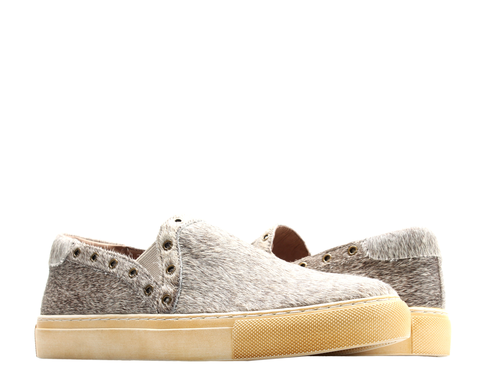 Sneaker slip on donna grigio cioccolato blu noella capelli pony