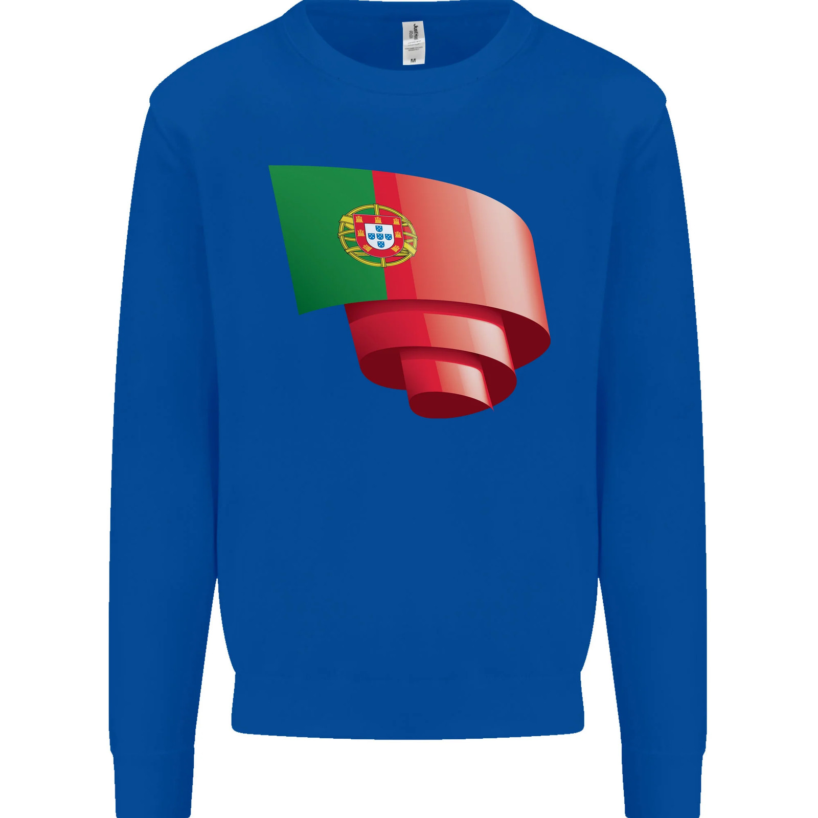 Curled Portugal Flag Portugese Day Football Kids Sweatshirt Jumper image 6