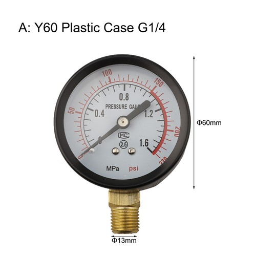Medición precisa Y60 01 6Mpa 0230PSI para manómetro de compresor de aire - Imagen 2 de 71