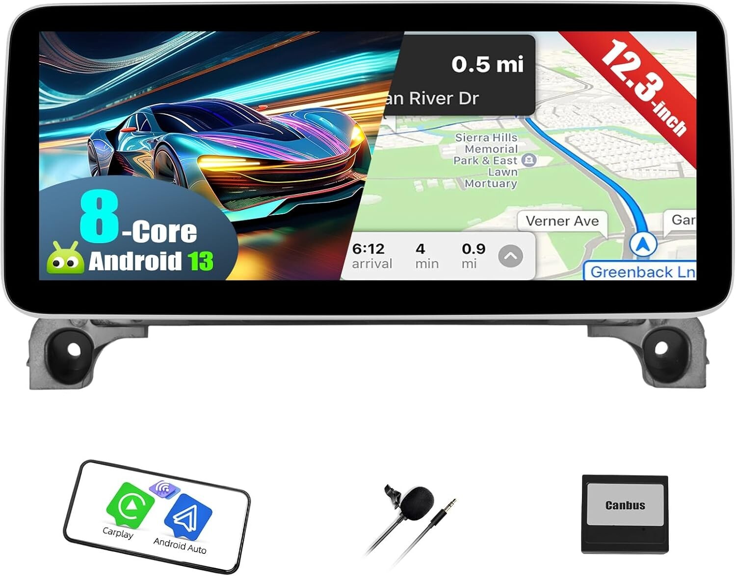 Autoradio Android 13 pour Peugeot 4008 et 5008 (2016-2022) avec Écran 12.3 Pouces 8-Core
