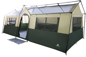 Ozark Trail 12-Person Cabin Tent with LED Lights Closets Room Dividers & E-Port