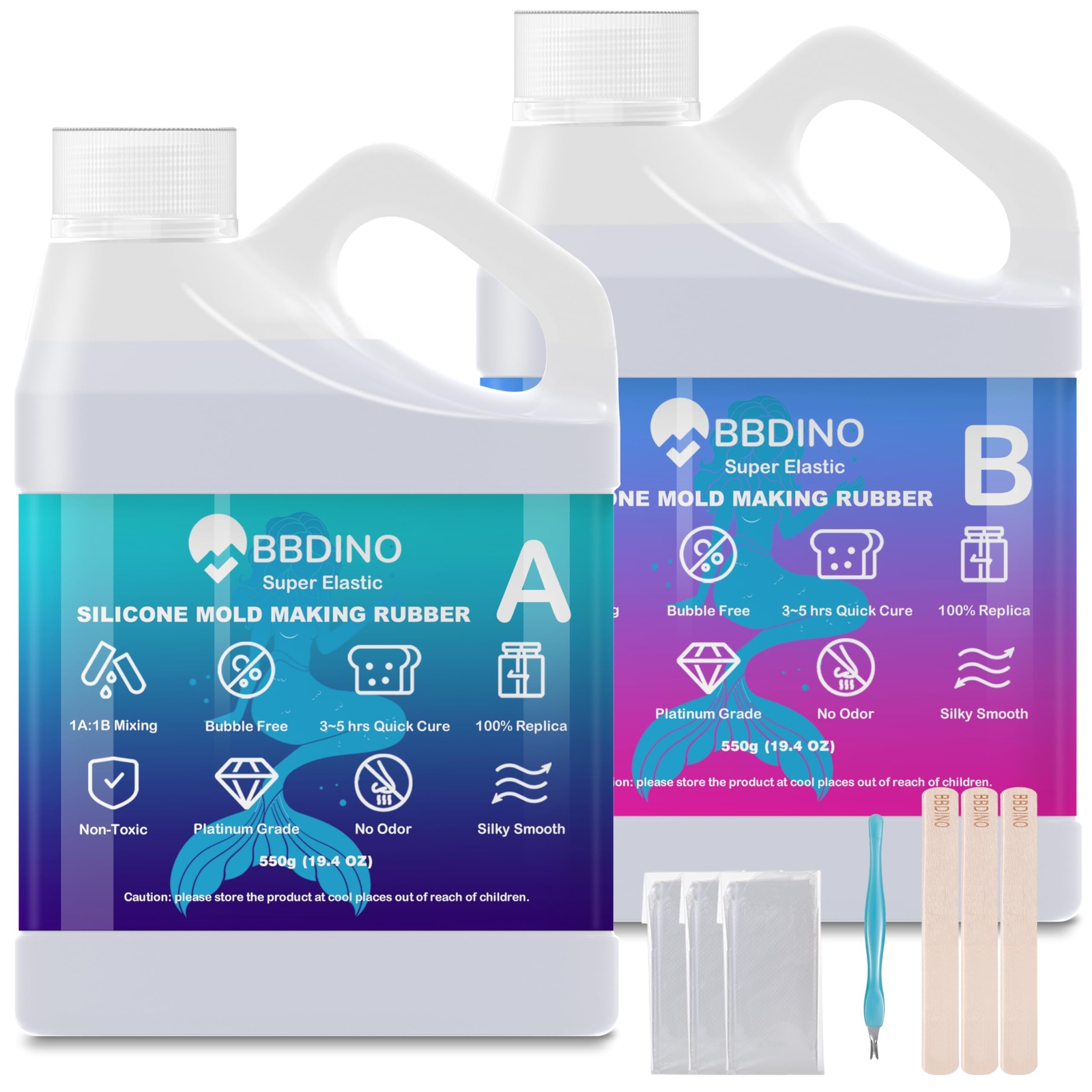 2.42lb Fast Cure Silicone Mold Kit for Resin Soap and Candle Making