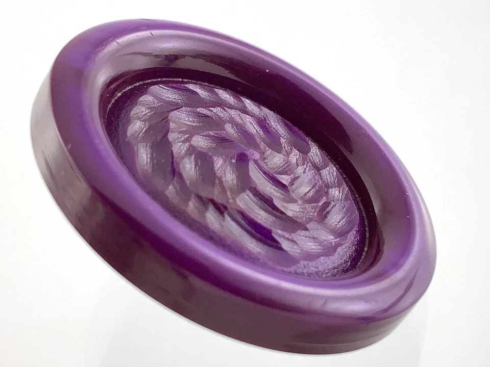 Vintage Molded Plastic Purple Garment Button .9in Set of 2 Spiral Pattern 198B - Image 4 of 4