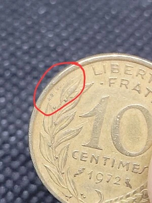 10 Centimes Marianne 1972 – Erreur de Signature - Photo 1/4