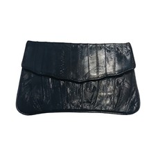 Vintage Navy Blue Eel Skin Clutch Bag