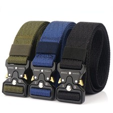 Mens Tactical Belt Nylon Anti-rust Metal Buckle Unisex Military Nylon Belt