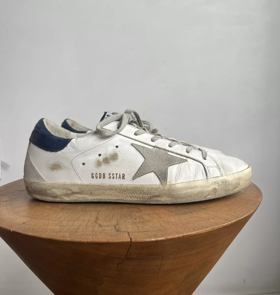 GOLDEN GOOSE Superstar White Gray Navy Leather Zebra Ponyhair Low Top  Sneaker 39 | eBay