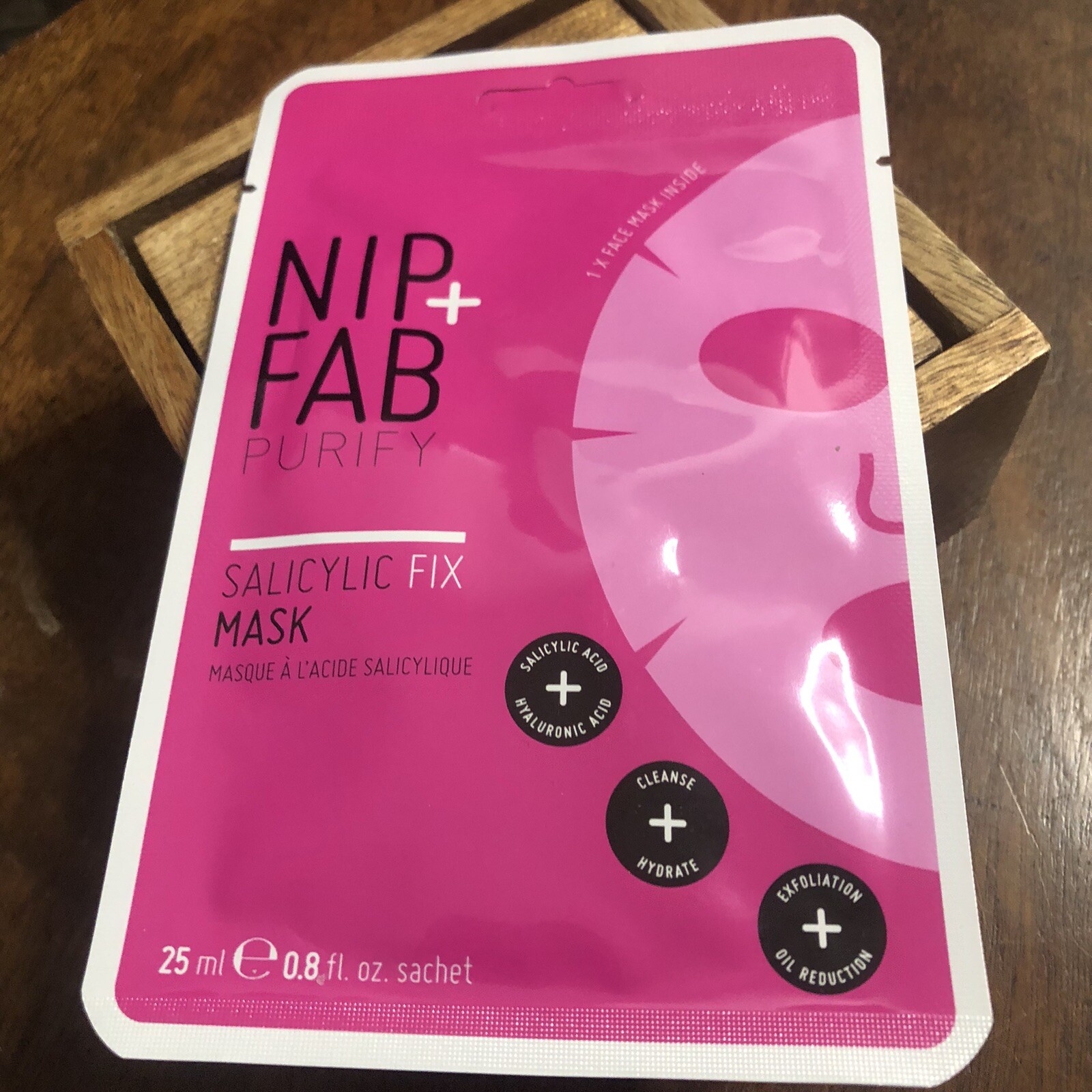 NIP+FAB Purify Salicylic Acid Sheet Mask 25ml New - 25ml RRP £5.50 Cleanse + Hyd