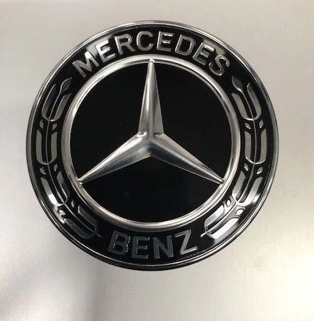 Genuine Mercedes-Benz Black Wreath Flat Bonnet Badge A0008171306