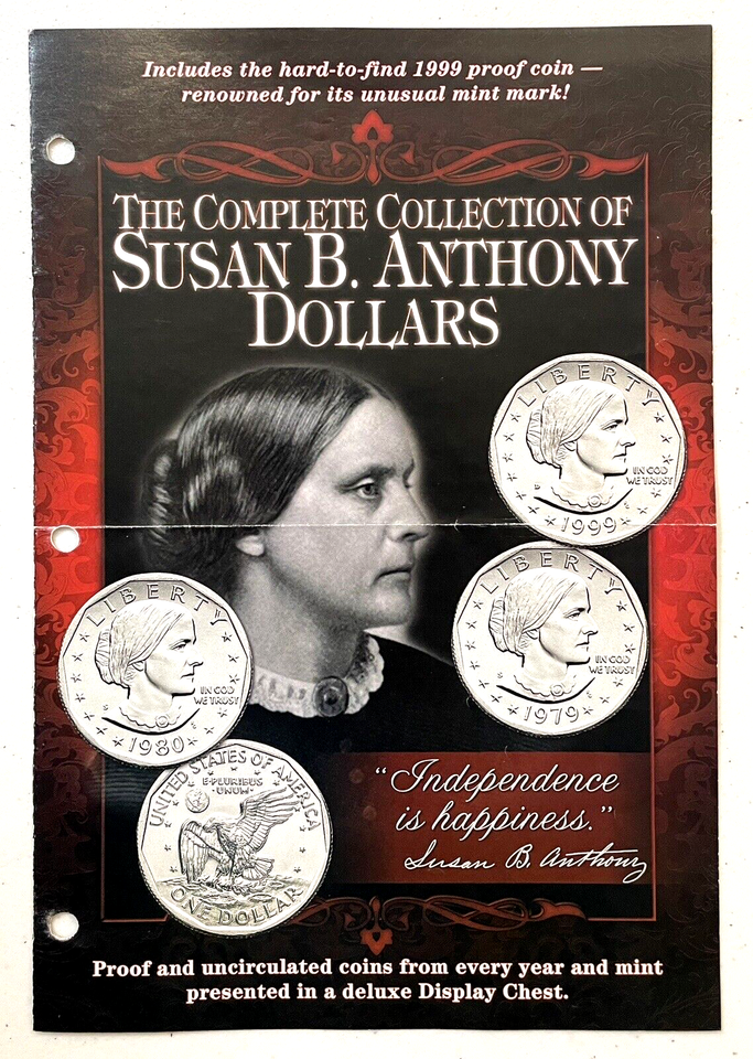 Susan B. Anthony Coins, The Complete Uncirculated Collection Includes ...