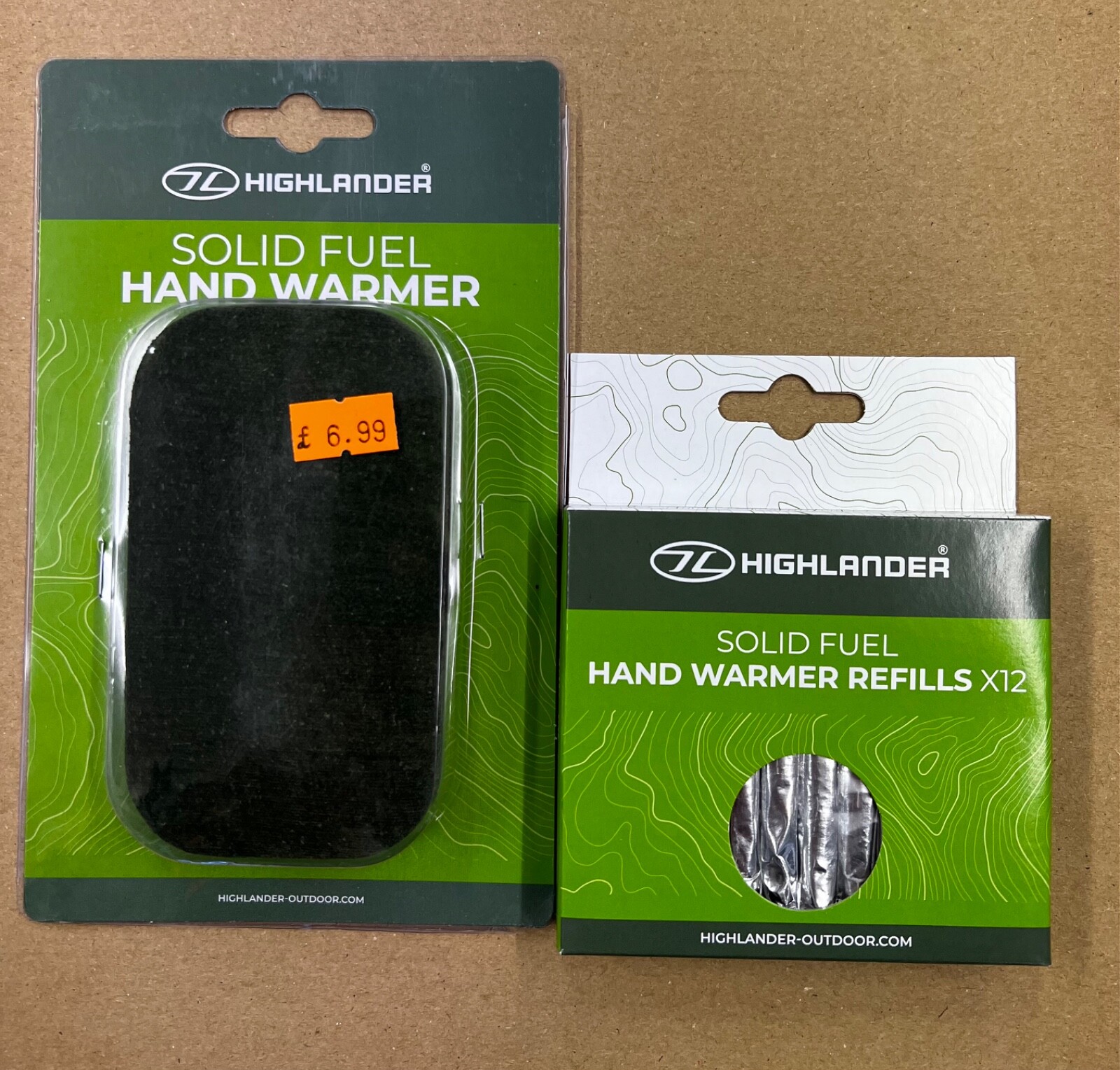 12 Solid Fuel Charcoal Handwarmer Refill Sticks Highlander Hand Warmer