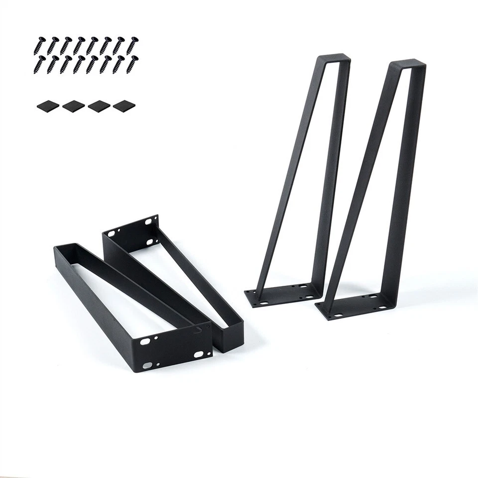 Juego de 4 patas trapezoidales de hierro macizo de 16 pulgadas para banco de mesa rústico Foto 2 de 4