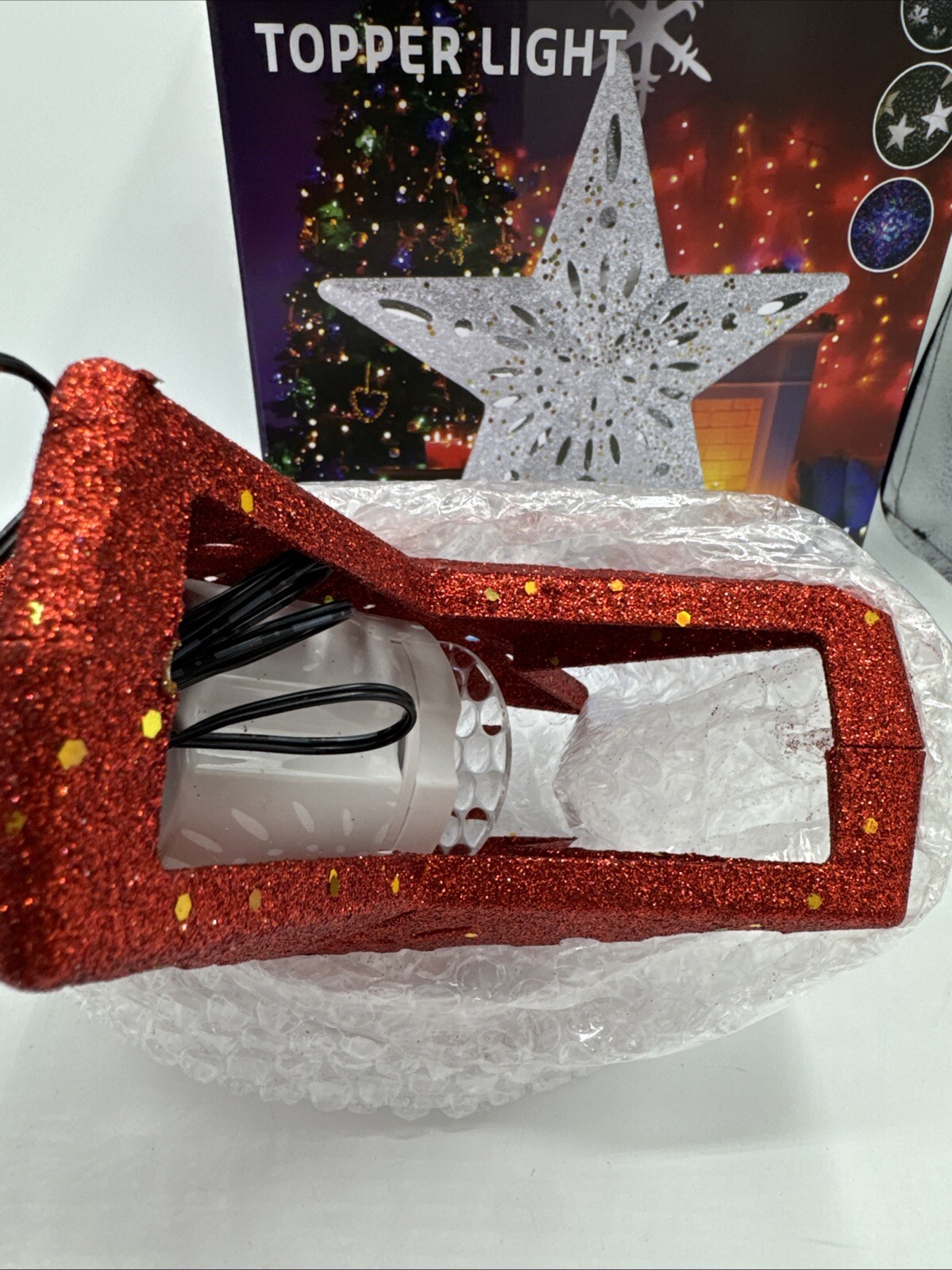 Christmas Tree Topper LED Projector Light Red