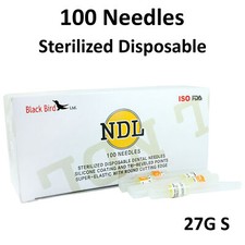 Disposable Dental 27g Short Sterile Needles Carpules Capsule 100 Pcs