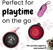 2 Portable Travel Collapsible Foldable Pet Dog Bowl For Food  Water Bowls Dish