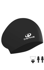 Silicone Swim Cap for Long Hair,3D Ergonomic Design Silicone Swimming Cap Unisex