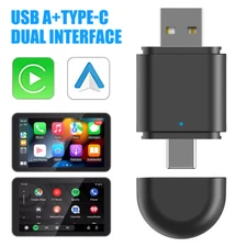 Wireless CarPlay Android Auto Adapter Wired to Wireless USB Dongle Plug & Play