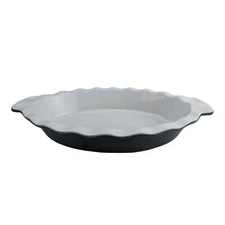 Emile Henry France Blue Flame 13.75" Oval Ruffled Casserole Baking Dish - EUC