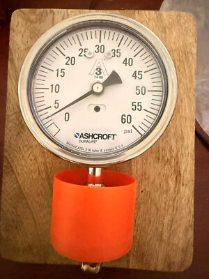 #ad ASHCROFT SANITARY Pressure Gauge: 60 psi 3 1 2 in 351032S15L60# $180.00