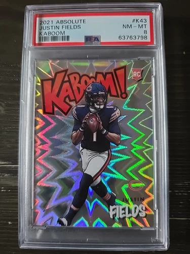 2021 Absolute Justin Fields KABOOM! PSA8 SSP Chicago Bears Pittsburgh Steelers